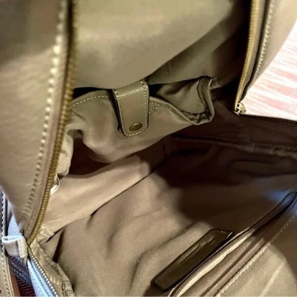 G.H. Bass & Co. Gray Dome Pebbled Faux Leather Backpack - Picture 10 of 10